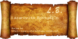 Lazarovits Bottyán névjegykártya